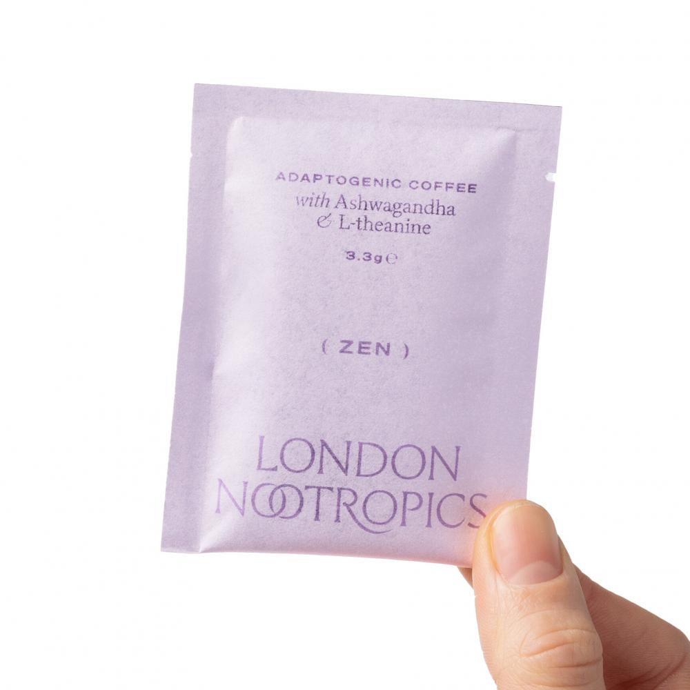 London Nootropics Zen Adaptogenic Coffee with Ashwagandha &amp; L-theanine 12 Sachets (PURPLE)
