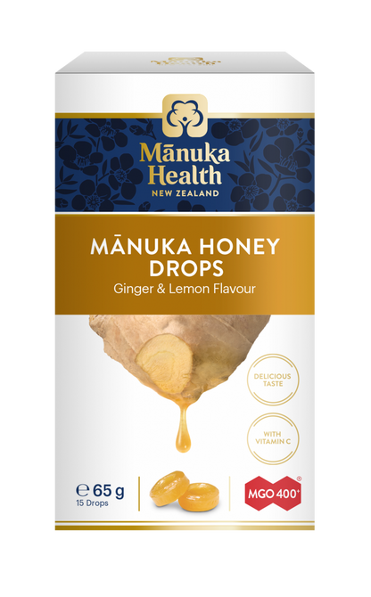Manuka Health Products - Manuka Honey Drops Ginger &amp; Lemon MGO 400+ 65g 15 Lozenges