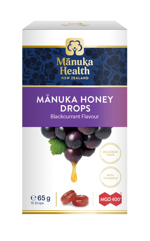 Manuka Health Products - Manuka Honey Drops Blackcurrant Flavour MGO 400+ 65g 15 Lozenges
