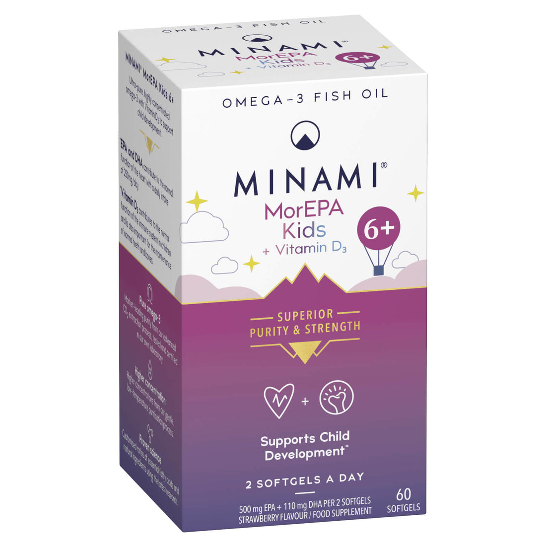 Minami MorEPA Kids + Vitamin D3 60 Softgels