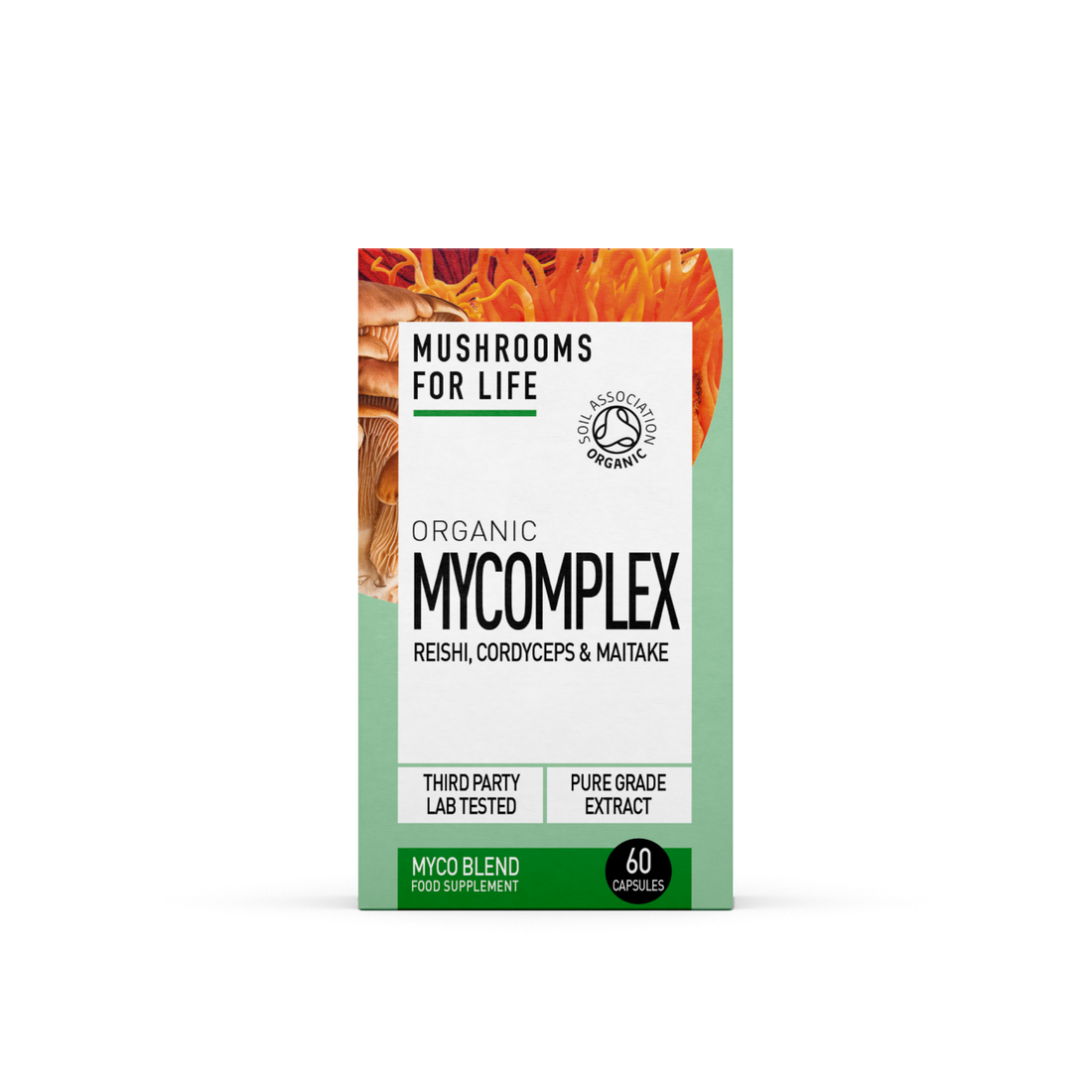 Mushrooms For Life Organic Mycomplex Reishi, Cordyceps &amp; Maitake 60 Capsules