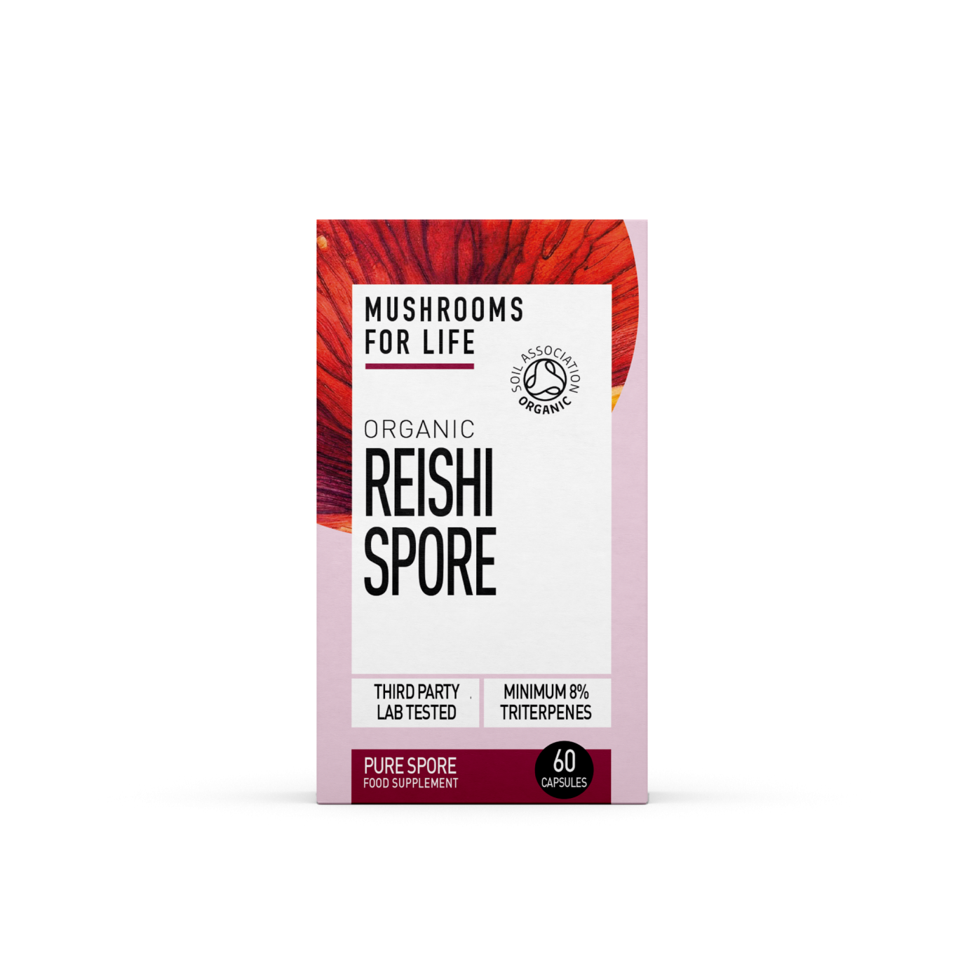 Mushrooms For Life Organic Reishi Spore 60 Capsules
