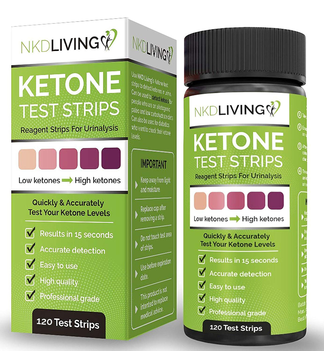 NKD LIVING Ketone Test Strips 120 Test Strips