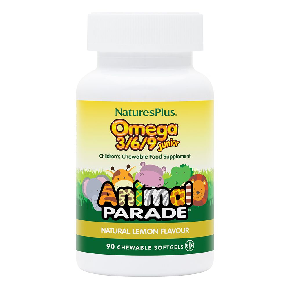 NaturesPlus Animal Parade Omega 3/6/9 Junior Natural Lemon Flavour 90 Softgels