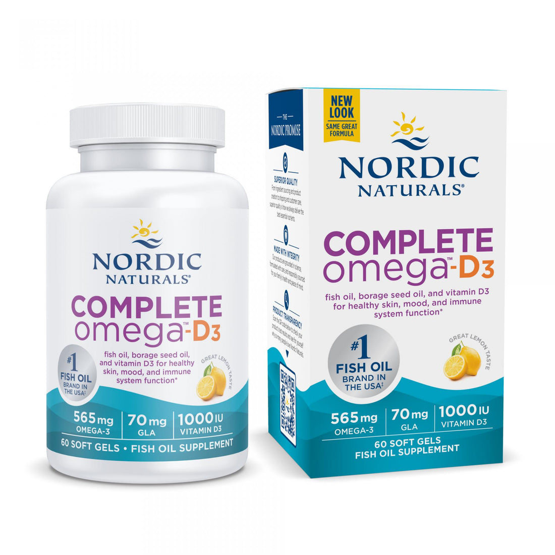 Nordic Naturals Complete Omega-D3 Lemon 60 Softgels