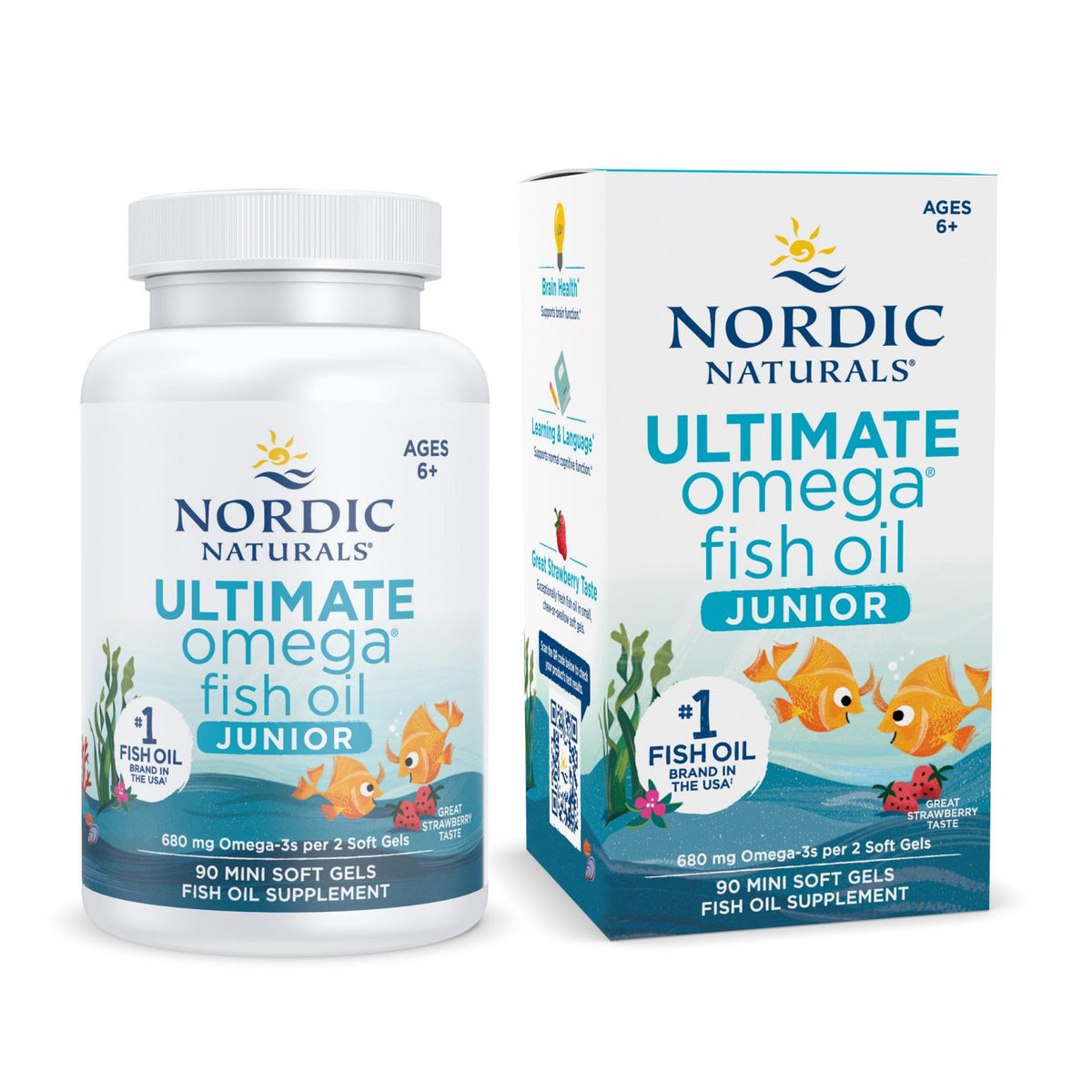 Nordic Naturals Ultimate Omega Fish Oil Junior Strawberry 90 Softgels