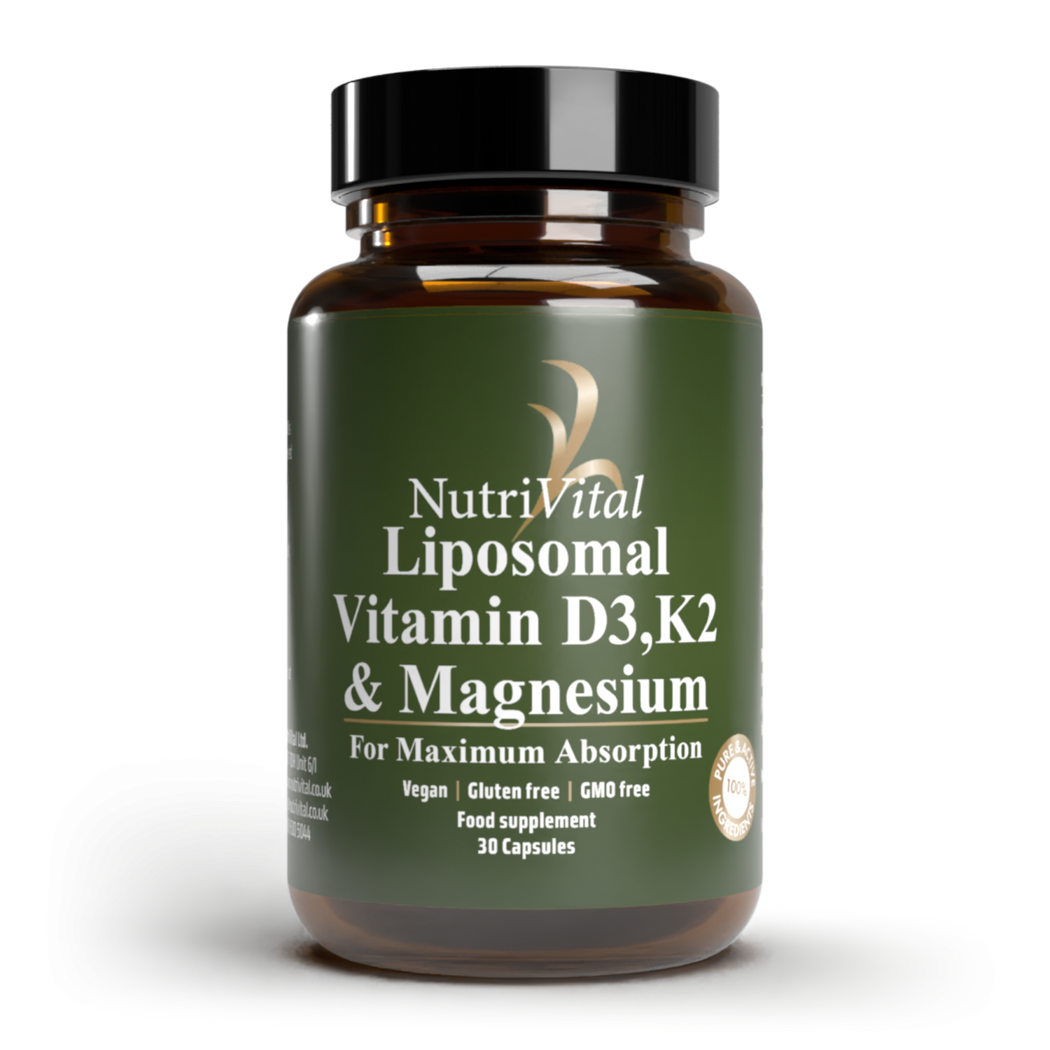 Nutrivital Liposomal Vitamin D3, K2 &amp; Magnesium 30 Capsules