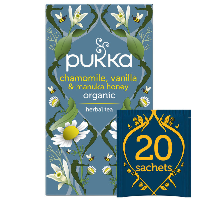 Pukka Herbs Chamomile, Vanilla &amp; Manuka Honey Tea 20 Tea Bags