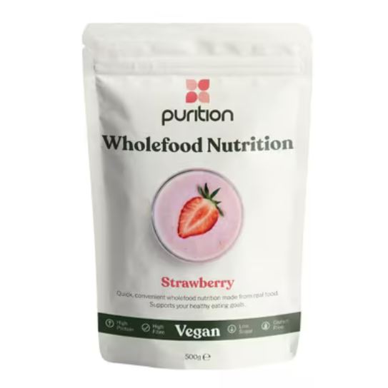 Purition Wholefood Nutrition Strawberry Vegan 500g