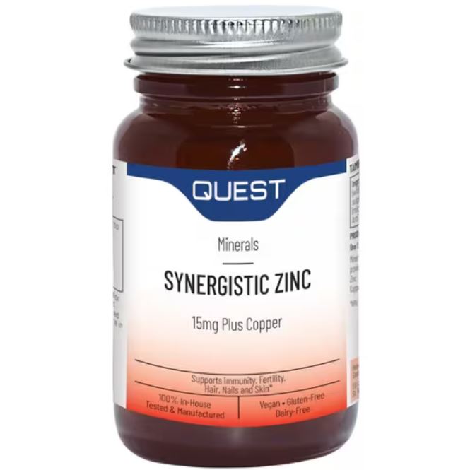 Quest Vitamins Synergistic Zinc 15mg Plus Copper 90 Tablets