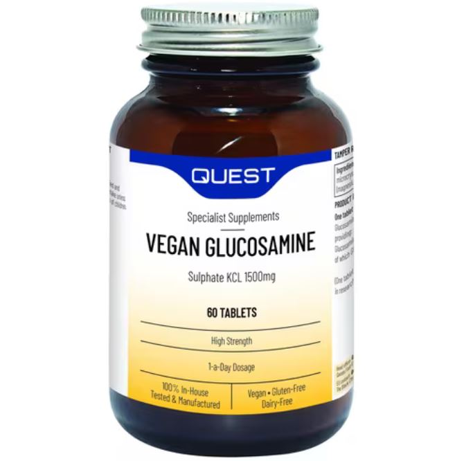 Quest Vitamins Vegan Glucosamine Sulphate KCL 1500mg 60 Tablets