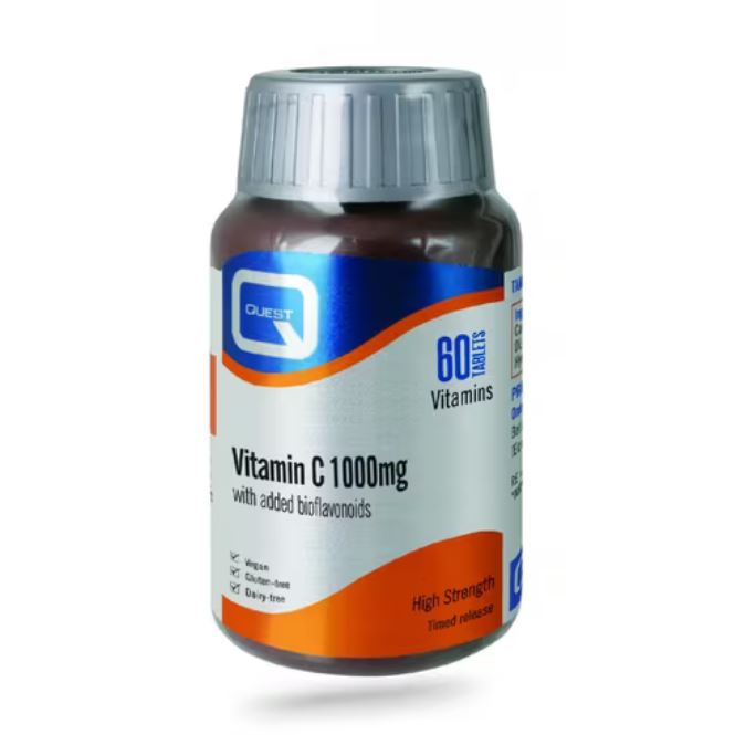 Quest Vitamins Vitamin C 1000mg with Bioflavonoids Timed Release 60 Tablets