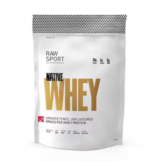 Raw Sport Native Whey Unsweetened Unflavoured Grass Fed Whey Protein 1kg