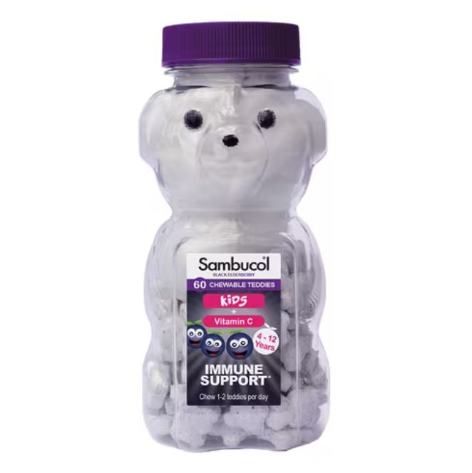 Sambucol Kids + Vitamin C Immune Support Teddies - 60 Chewable tablets
