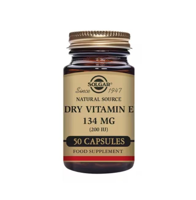Solgar Natural Source Dry Vitamin E 134mg (200iu) 50 Capsules