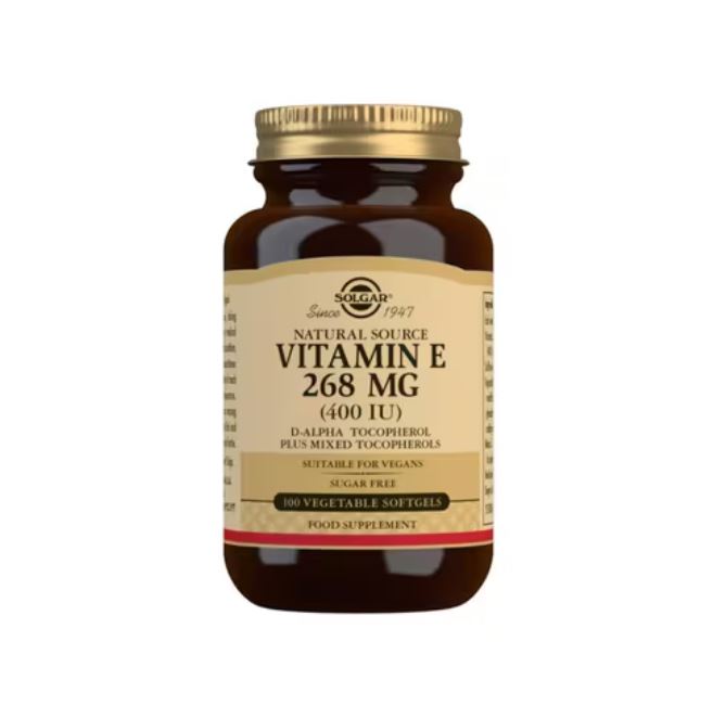 Solgar Natural Source Vitamin E 268mg (400iu) 100 Vegetable Softgels