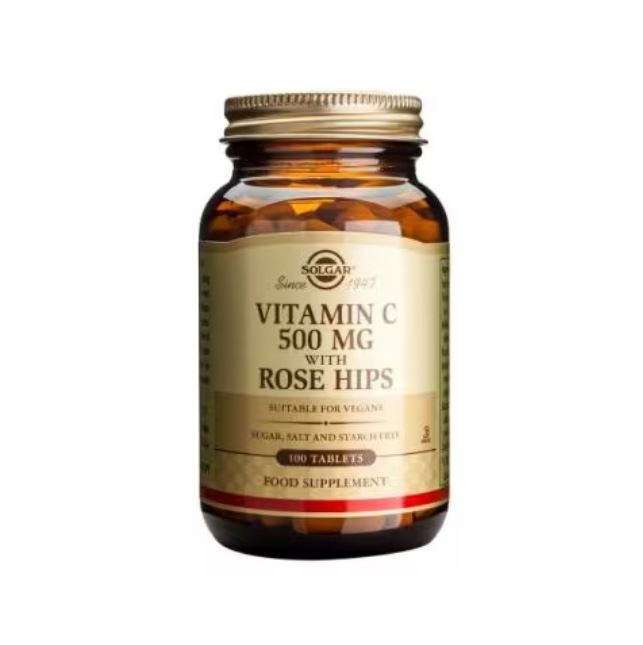 Solgar Vitamin C 500mg with Rose Hips 100 Tablets