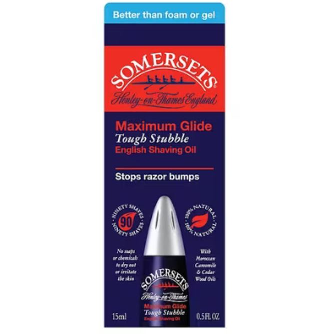 Somersets Maximum Glide Tough Stubble English Shaving Oil (Red) 15ml