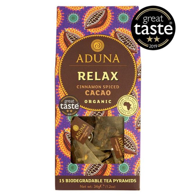 Aduna Relax Cinnamon Spiced Cacao Organic 15 Tea Pyramids