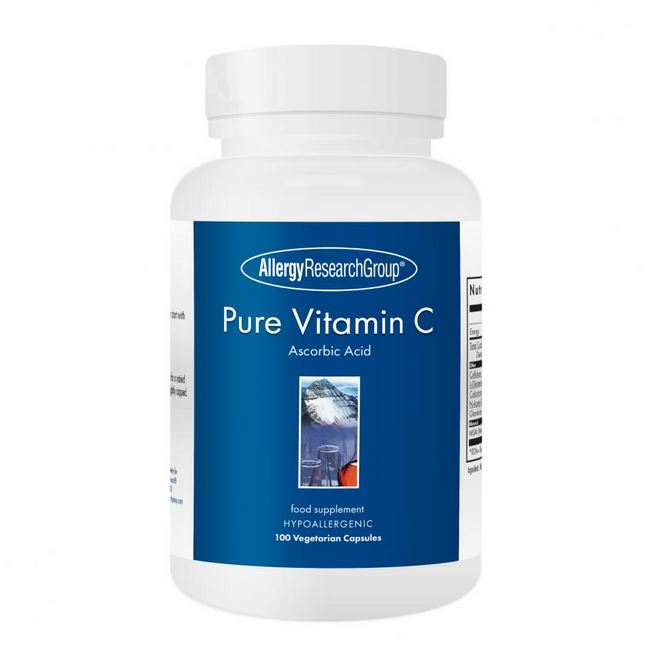 Allergy Research Pure Vitamin C Ascorbic Acid – 100 Capsules
