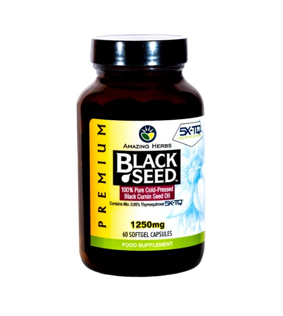 Amazing Herbs Premium Black Seed Oil Softgels 1250mg 60&