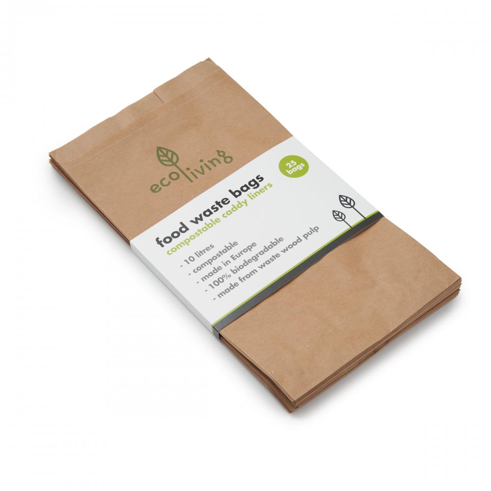 ecoLiving Food Waste Bags Compostable 25 Bags