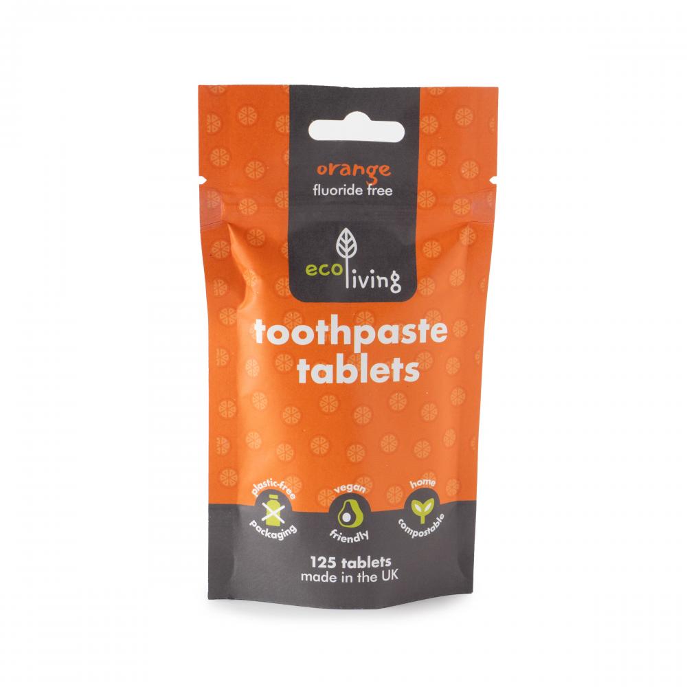 ecoLiving Toothpaste Tablets Orange Fluoride Free 125 Tablets