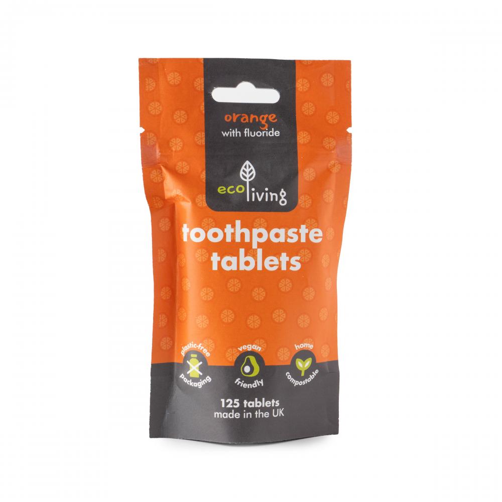 ecoLiving Toothpaste Tablets Orange with Fluoride 125 Tablets