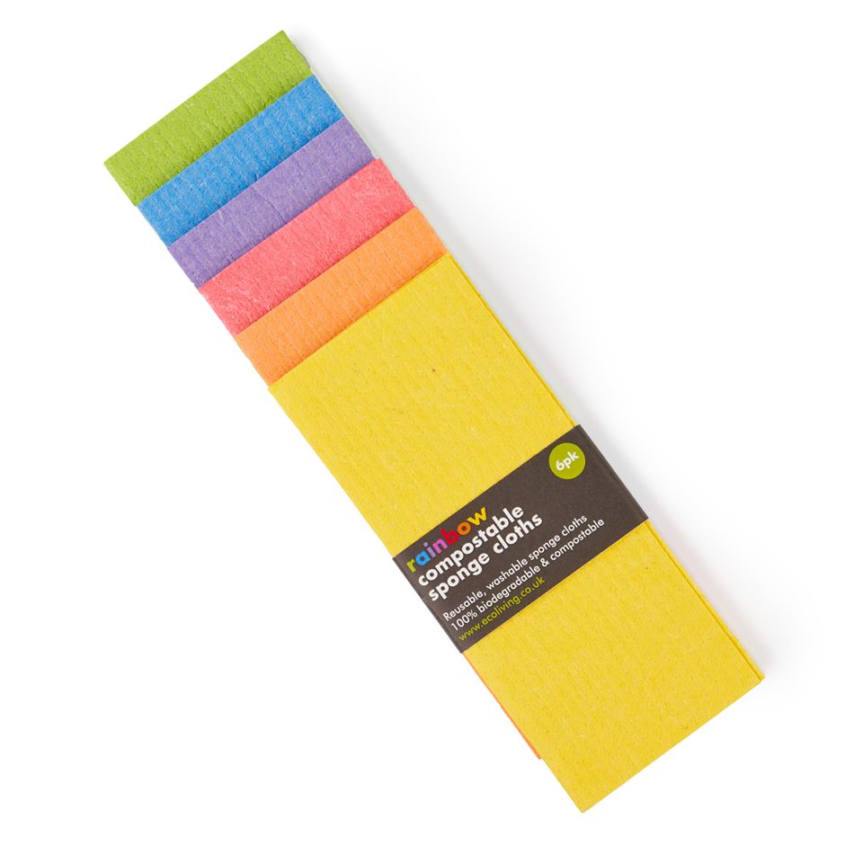 ecoLiving Rainbow Compostable Sponge Cloths