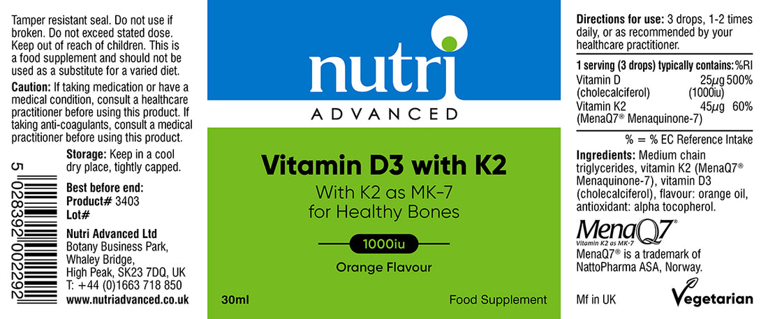 Nutri Advanced Vitamin D3 with K2 Drops Orange 30ml