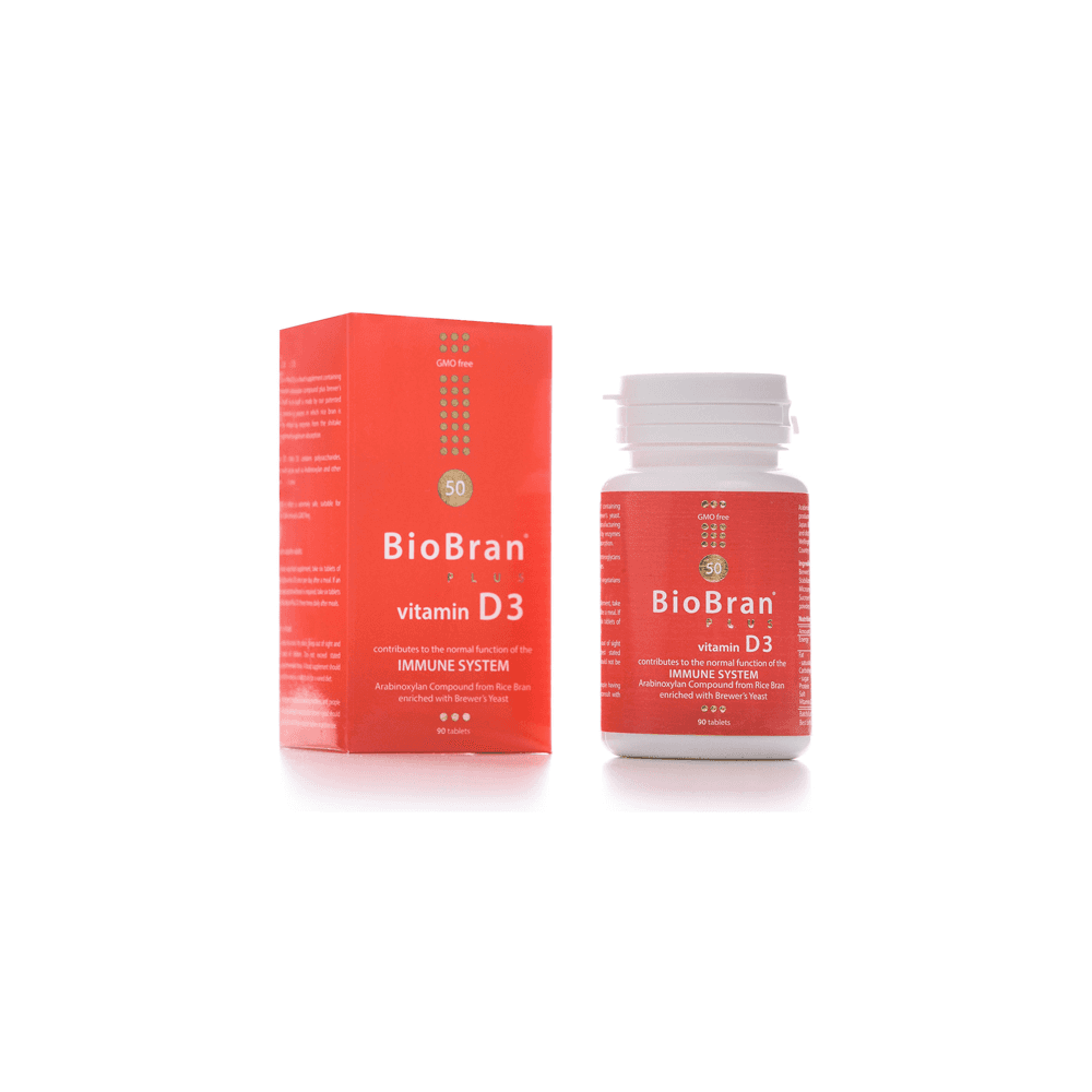 The Really Healthy Company BioBran Plus Vitamin D3 90&