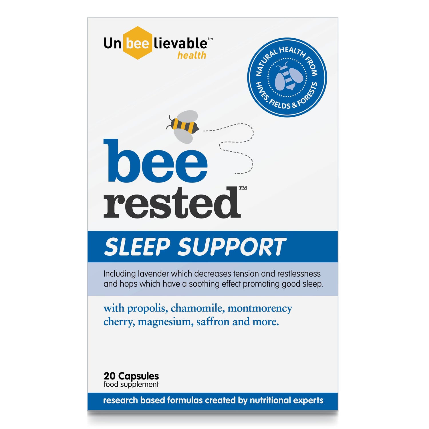 Unbeelievable bee rested Sleep Support 20&