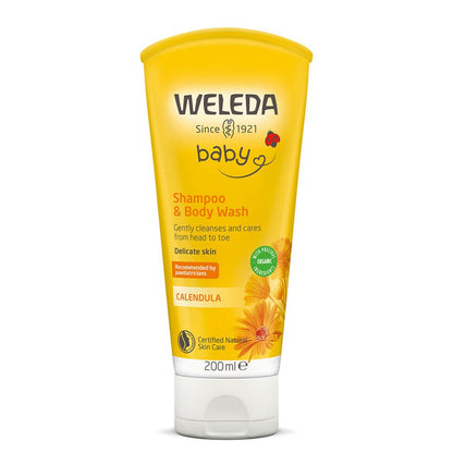 Weleda Baby Shampoo and Body Wash - Calendual 200ml