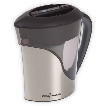 ZeroWater 11-Cup / 2.5 Litre Ready Pour Stainless Steel Water Filter Jug