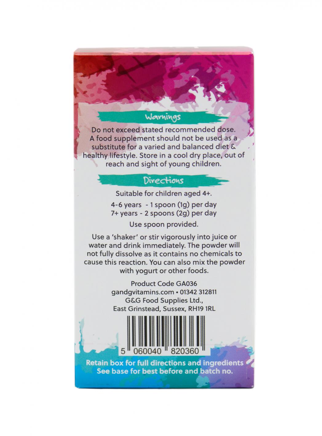 G&amp;G Vitamins Kids Rainbow Food Drink Powder 100g