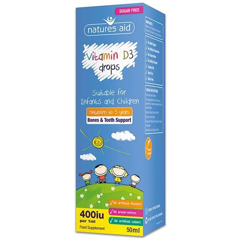 Natures Aid Vitamin D3 400iu Drops for infants &amp; children 50ml
